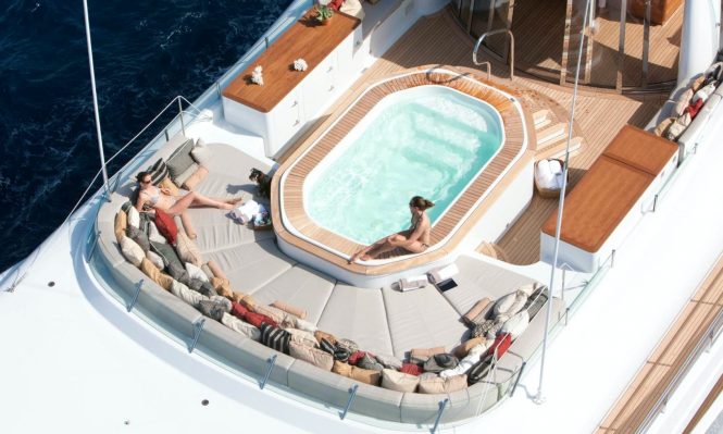 bridge deck Jacuzzi and sunbathing