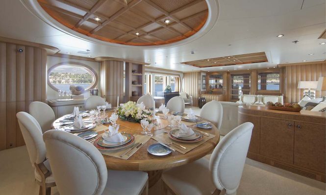 Saloon with an elegant dining set up