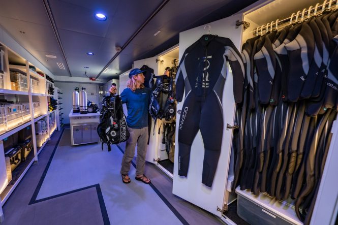 Dive Safety Officer prepares for the days scuba diving sessions - Credit Andy Mann