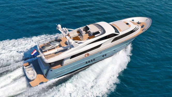 26m raised pilot house yacht sistership to Helga