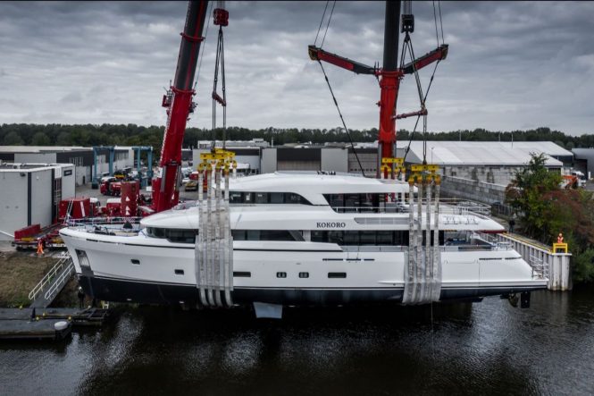 KOKORO being lowered onto the water