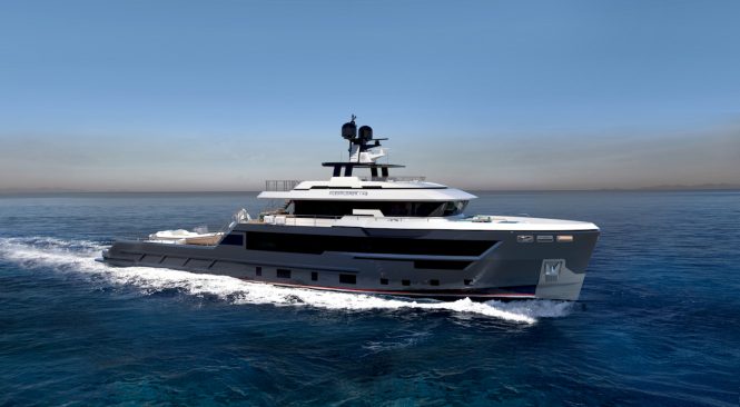 Flexplorer 142 superyacht MAVERICK rendering