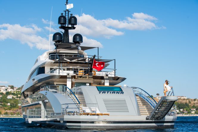 Exterior of motor yacht TATIANA