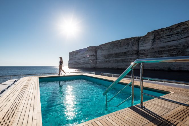 Swimming pool on board of superyacht LANA © Imperial Yachts