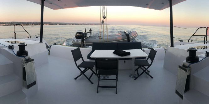 Aft deck with tender