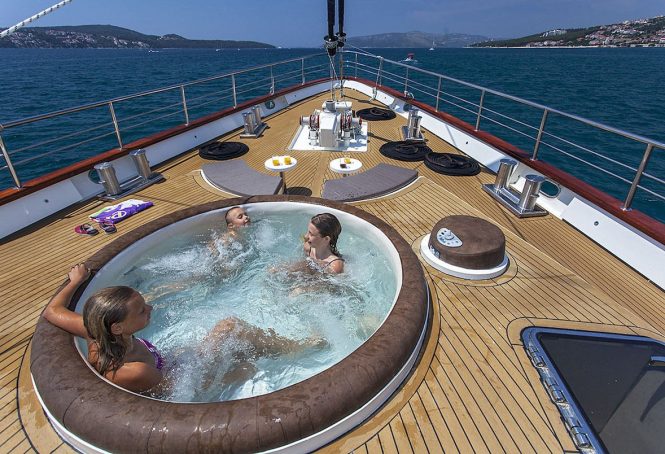 Children enjoying the on deck Jacuzzi pool
