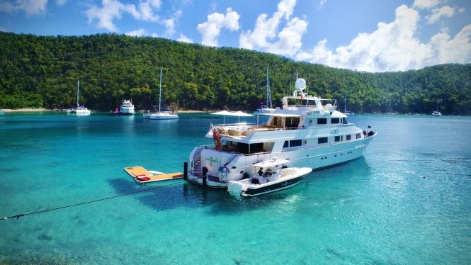 LIONSHARE yacht at anchor