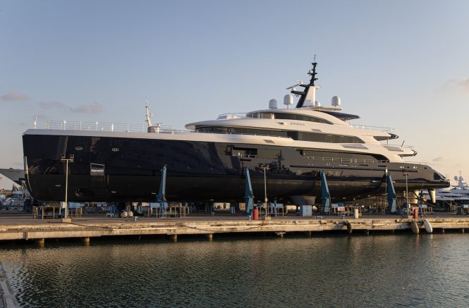 Benetti FB274 motor yacht Zazou launch ceremony