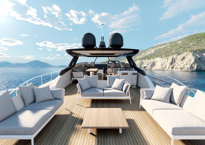 flybridge rendering © Ferretti