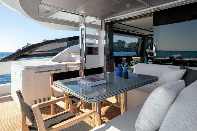 Aft deck dining area