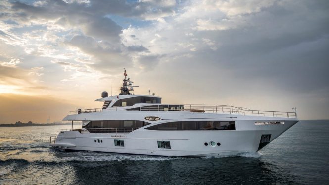 Majesty 100 yacht by Gulf Craft - sistership to motor yacht KONFETA