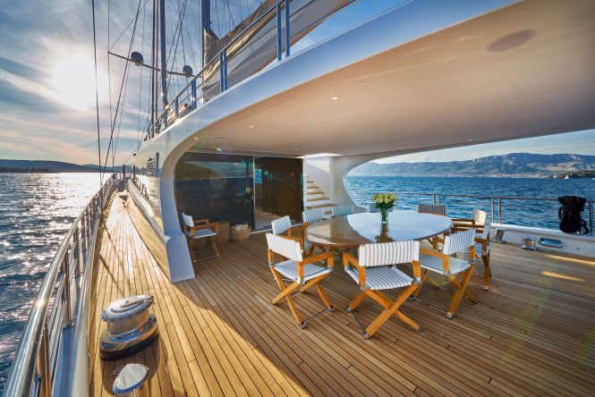 Aft deck dining area al fresco