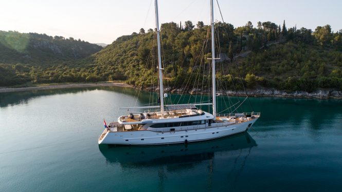 NAVILUX yacht at anchor in Croatia