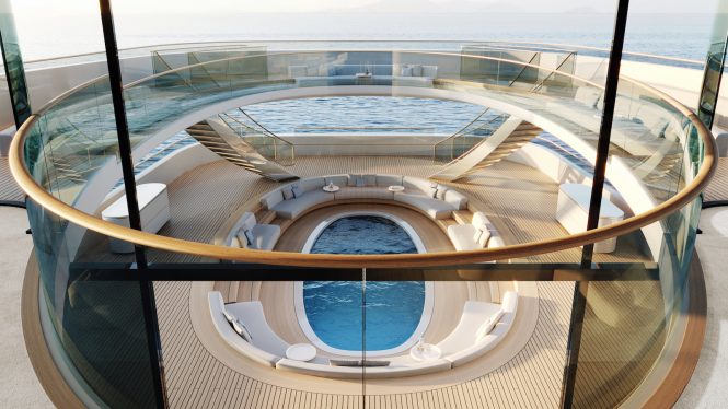 Amazing pool aboard superyacht concept Pure © Feadship