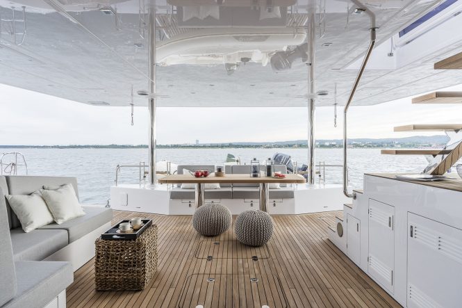 aft deck alfresco dining area