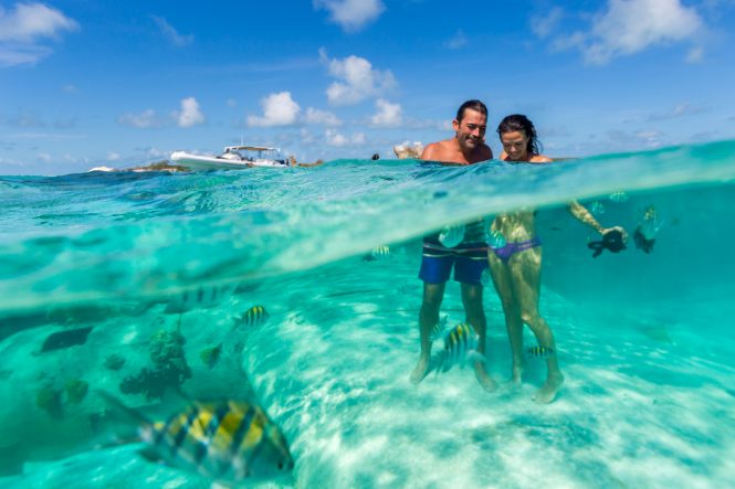 Swimming with pigs in the Bahamas - Motor yacht charters with LADY JOY © Photo credit Quin Bisset