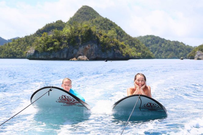 Having fun in Indonesia with charter yacht LAMIMA