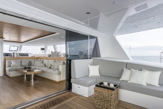 View from aft deck into salon