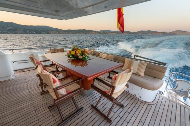 aft deck dining area