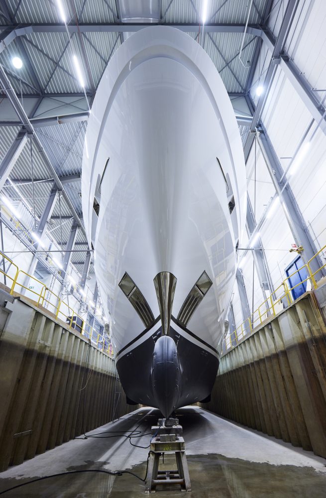 Heesen yacht Project AURA in the shed - Photo © Dick Holthuis