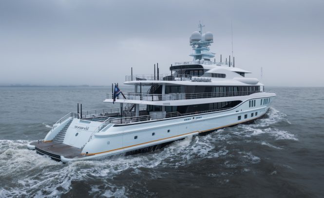 Yacht AVANTI by Amels leaving the yard © Amels