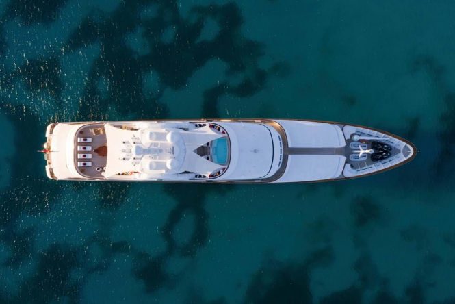 Aerial view of the yacht FLAG