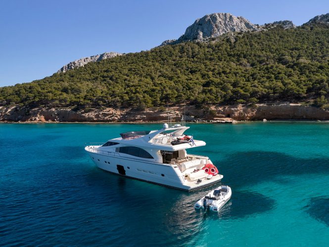 GOLDEN YACHt with the tender