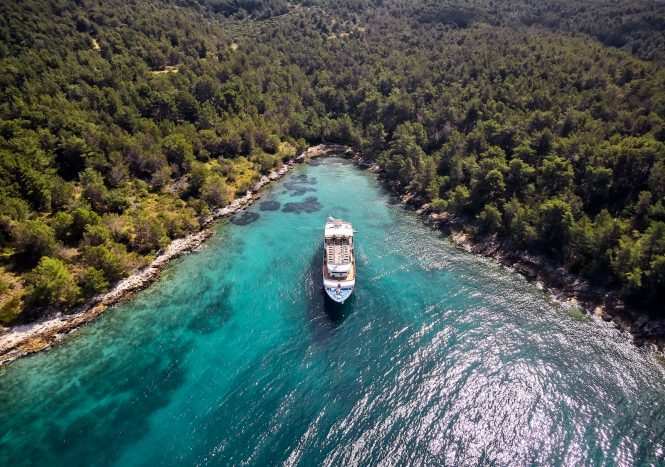 At anchor in a bay in Croatia