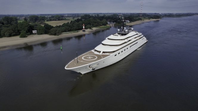 mega yacht Project BLUE by Lurssen on sea trials - Photo © DrDuu