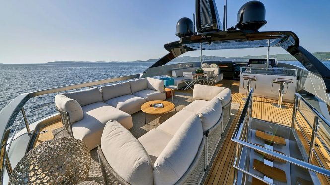 Flybridge of the yacht