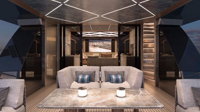 Blue Jean yacht interior and exterior areas