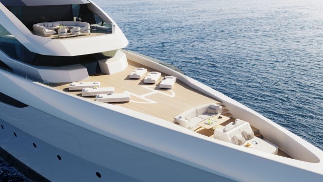 Bow sunbathing and socialising areas