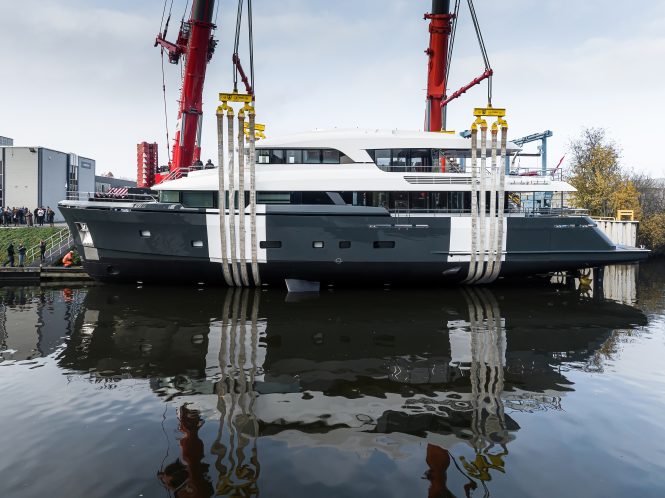 COCOON is carefully lowered into the water