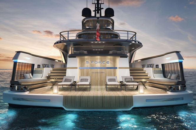 Beach Club on board luxury yacht SILVER STAR