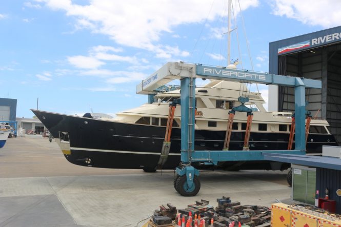 Super yacht KOKOMO II during her refit
