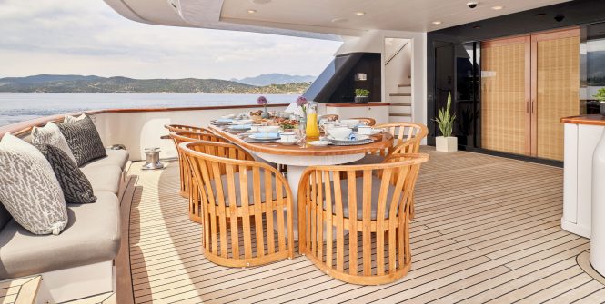 Main deck aft dining on board