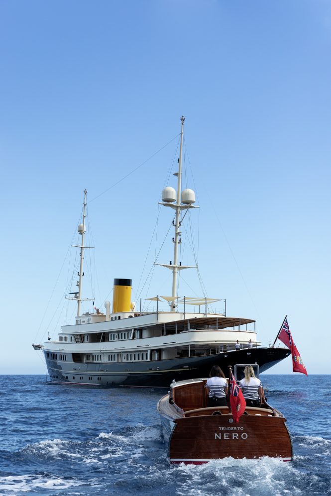 Superyacht NERO with her tender
