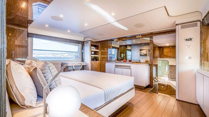 Master suite with split level layout