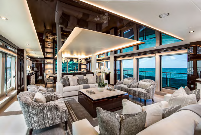 Main salon on board luxury yacht TC