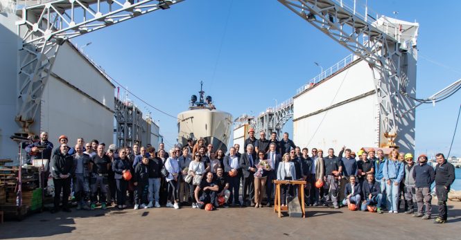 Launch celebration of the RILASSATA yacht at Tankoa Yachts Photo Credit Giuliano Sargentini