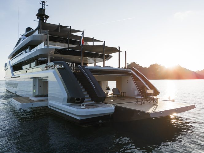 Diamond Binta yacht transom - Photo credit Breed Media