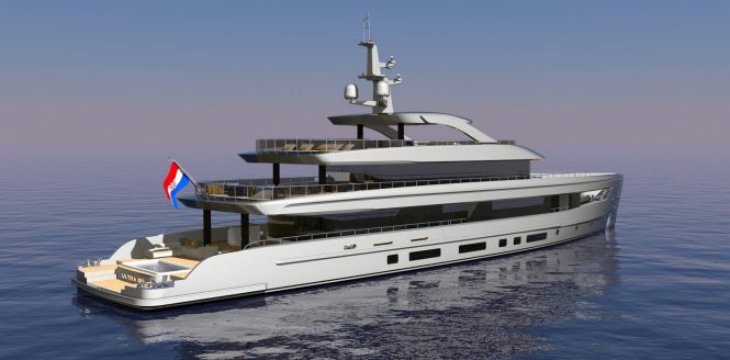 Profile rendering of AXA yacht