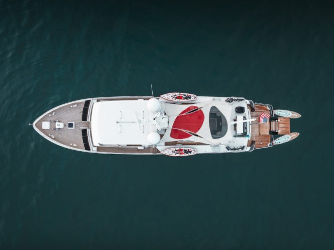 Aerial view of luxury yacht SLOW POKE