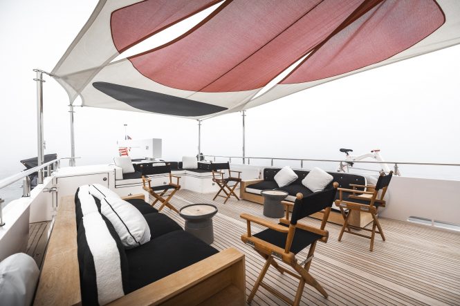 Sun deck with custom designed shade