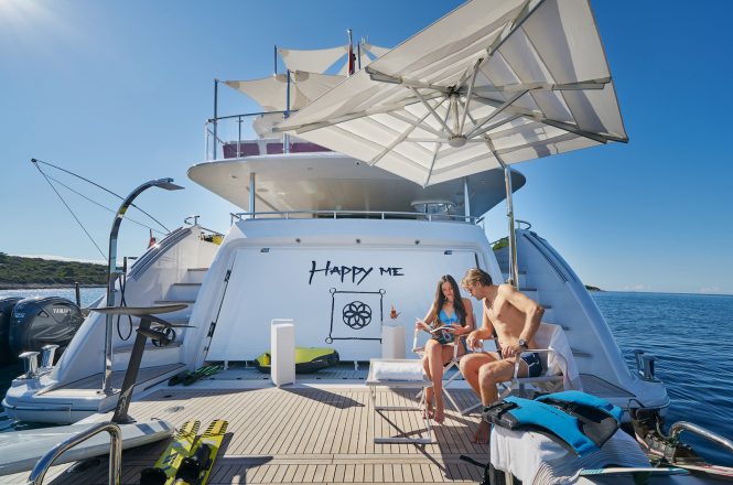 Swim platform on yacht Happy Me