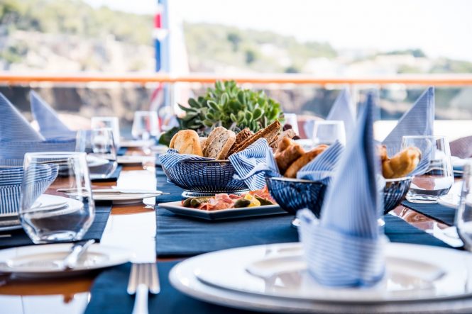 breakfast on board the yacht