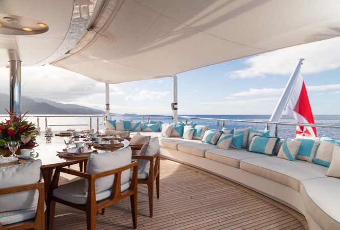Motor yacht AXIOMA deck dining