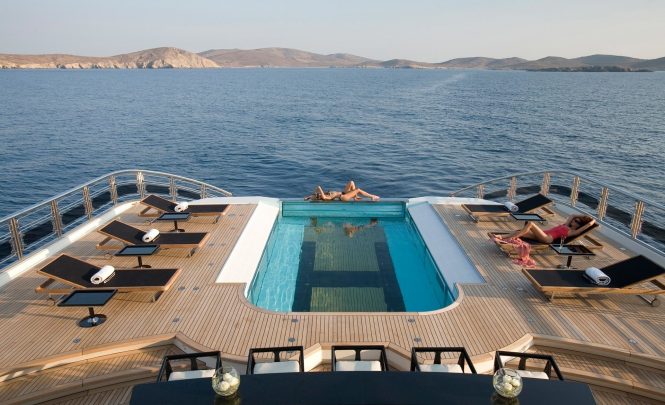 Pool on luxury yacht ALFA NERO