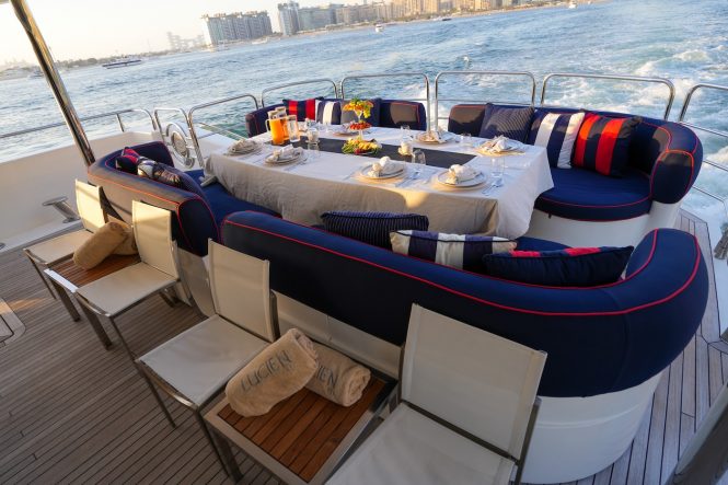 Aft deck al fresco dining area