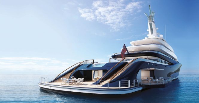 Superyacht BREAKTHROUGH stern beach club